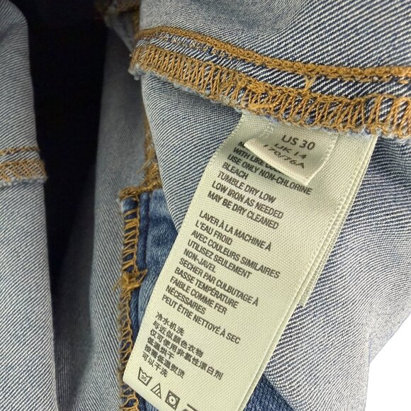 We The Free Just Float On Flare Jeans Blue Denim Bell Bottom Size 30 - Picture 8 of 11